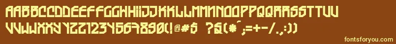 Typograff-fontti – keltaiset fontit ruskealla taustalla