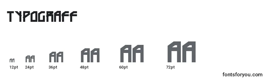 Größen der Schriftart Typograff