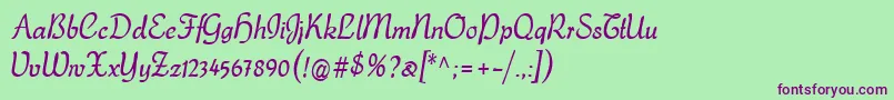JuniorCat Font – Purple Fonts on Green Background