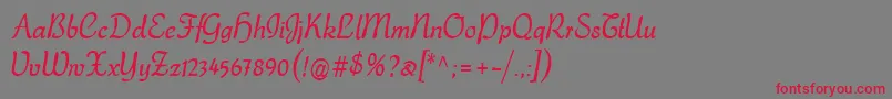 JuniorCat Font – Red Fonts on Gray Background