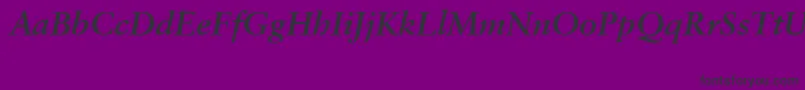 SabonCeBolditalic-fontti – mustat fontit violetilla taustalla
