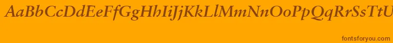 Police SabonCeBolditalic – polices brunes sur fond orange