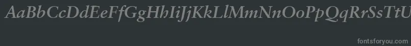 Więcej informacji o czcionce SabonCeBolditalic Czcionka SabonCeBolditalic – szare czcionki na czarnym tle