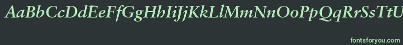 SabonCeBolditalic-fontti – vihreät fontit mustalla taustalla