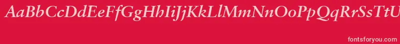 SabonCeBolditalic Font – Pink Fonts on Red Background