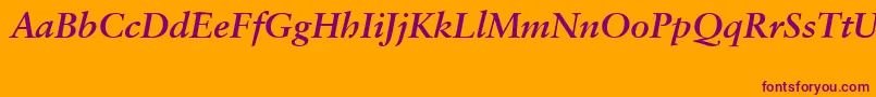 SabonCeBolditalic Font – Purple Fonts on Orange Background