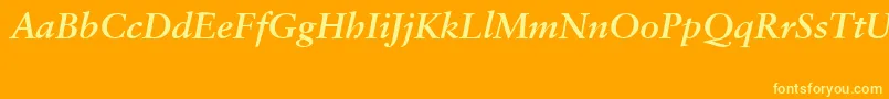 SabonCeBolditalic Font – Yellow Fonts on Orange Background