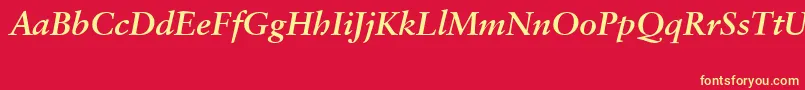 SabonCeBolditalic Font – Yellow Fonts on Red Background