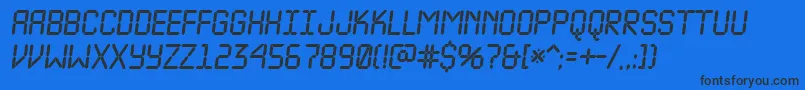 ALcdnovaobl Font – Black Fonts on Blue Background