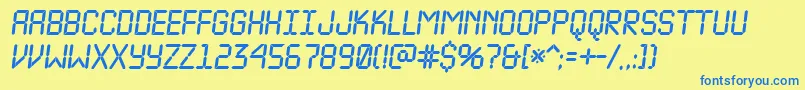 ALcdnovaobl Font – Blue Fonts on Yellow Background