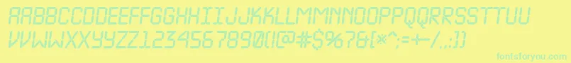 ALcdnovaobl Font – Green Fonts on Yellow Background