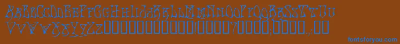 Weitere Informationen zur BadacidTM-Schriftart BadacidTM-Schriftart – Blaue Schriften auf braunem Hintergrund