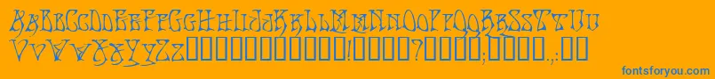 BadacidTM Font – Blue Fonts on Orange Background