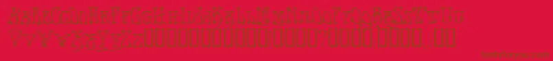 BadacidTM-fontti – ruskeat fontit punaisella taustalla