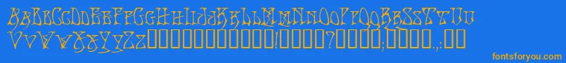 BadacidTM Font – Orange Fonts on Blue Background