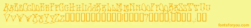 Шрифт BadacidTM – оранжевые шрифты на жёлтом фоне