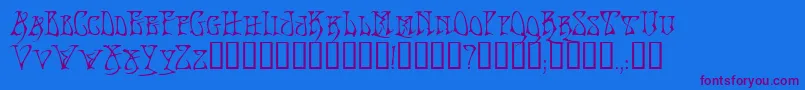 BadacidTM Font – Purple Fonts on Blue Background