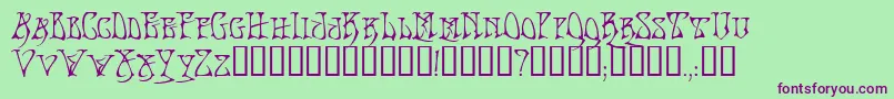 BadacidTM-Schriftart – Violette Schriften auf grünem Hintergrund