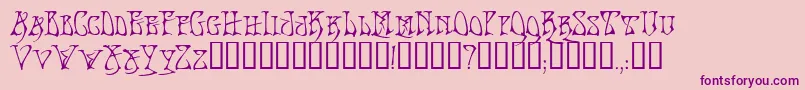 BadacidTM-Schriftart – Violette Schriften auf rosa Hintergrund