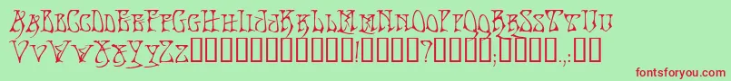 BadacidTM-fontti – punaiset fontit vihreällä taustalla