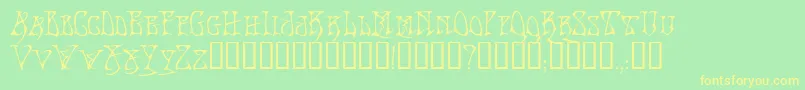 BadacidTM Font – Yellow Fonts on Green Background