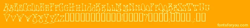 Подробнее о шрифте BadacidTM Шрифт BadacidTM – жёлтые шрифты на оранжевом фоне