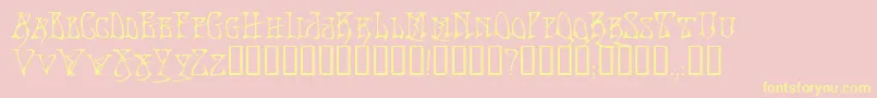 BadacidTM-Schriftart – Gelbe Schriften auf rosa Hintergrund