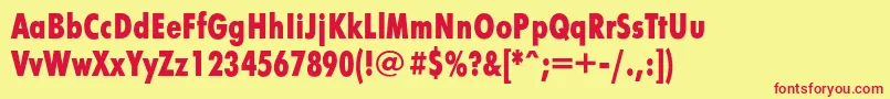 Futurafuturiscondboldc Font – Red Fonts on Yellow Background