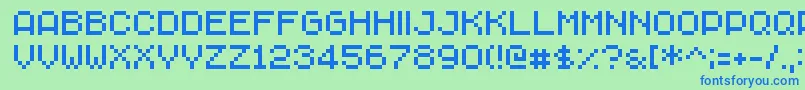 フォントChavaRegular – 青い文字は緑の背景です。