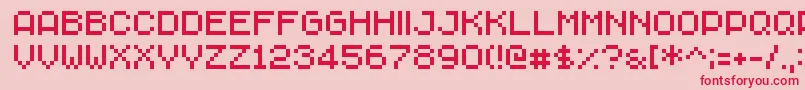 フォントChavaRegular – ピンクの背景に赤い文字