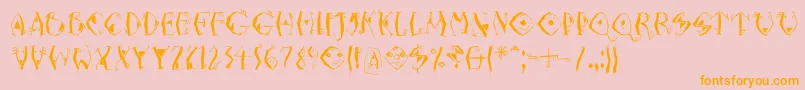 Neptunia Font – Orange Fonts on Pink Background