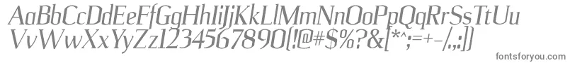 UlianrgItalic-Schriftart – Graue Schriften auf weißem Hintergrund