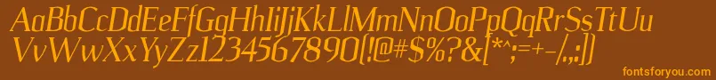 UlianrgItalic Font – Orange Fonts on Brown Background