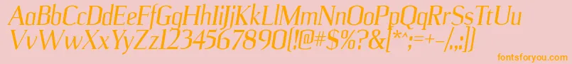 UlianrgItalic Font – Orange Fonts on Pink Background
