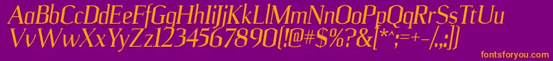 UlianrgItalic Font – Orange Fonts on Purple Background