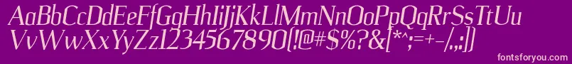UlianrgItalic Font – Pink Fonts on Purple Background