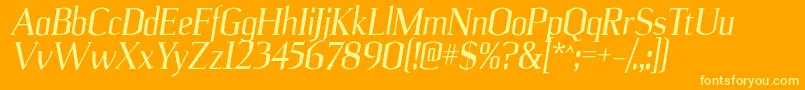 UlianrgItalic Font – Yellow Fonts on Orange Background