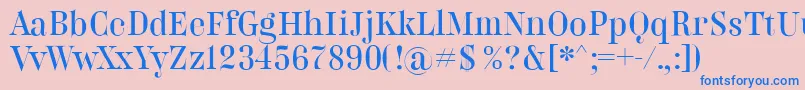 BelladonnaNormal Font – Blue Fonts on Pink Background
