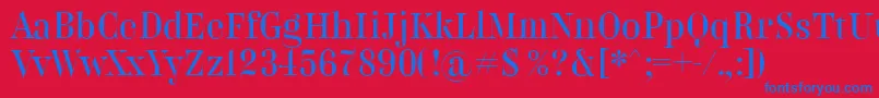 BelladonnaNormal Font – Blue Fonts on Red Background