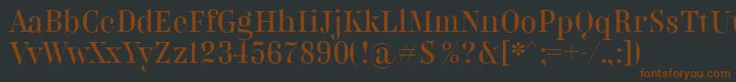 Шрифт BelladonnaNormal – коричневые шрифты на чёрном фоне