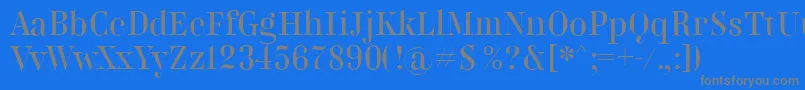 Czcionka BelladonnaNormal – szare czcionki na niebieskim tle