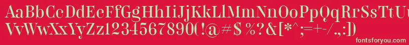 BelladonnaNormal Font – Green Fonts on Red Background