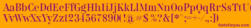 BelladonnaNormal Font – Purple Fonts on Orange Background