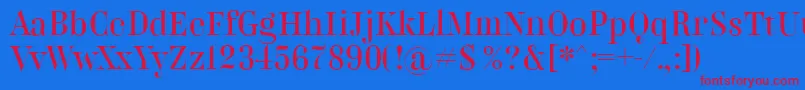 BelladonnaNormal Font – Red Fonts on Blue Background