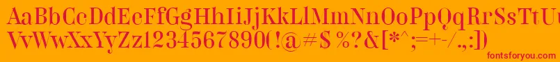 BelladonnaNormal Font – Red Fonts on Orange Background