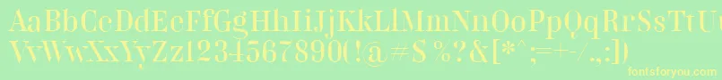 Fonte BelladonnaNormal – fontes amarelas em um fundo verde