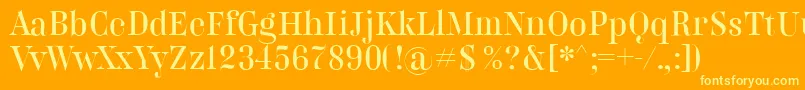 BelladonnaNormal-Schriftart – Gelbe Schriften auf orangefarbenem Hintergrund