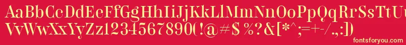 BelladonnaNormal Font – Yellow Fonts on Red Background