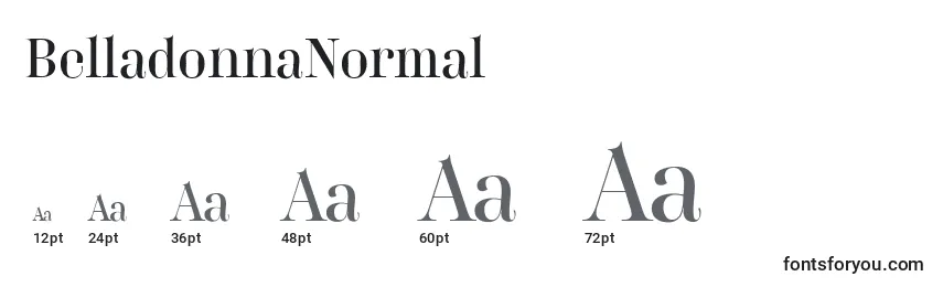 Размеры шрифта BelladonnaNormal