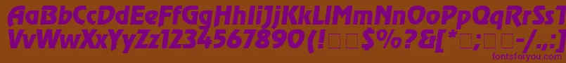 RevueRusItalic Font – Purple Fonts on Brown Background